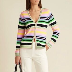 Escada Sport Multicoloured Striped Button Up Cardigan Size Large